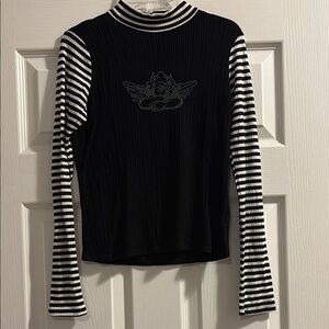 Boys Lie women's Black and White Striped Top